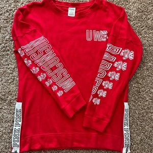 Pink Wisconsin badgers crew neck light sweatshirt
